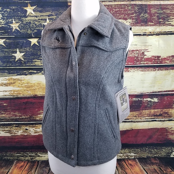 WYOMING TRADERS MONTANA WOOL COWGIRL VEST - GRAY - Picture 1 of 7